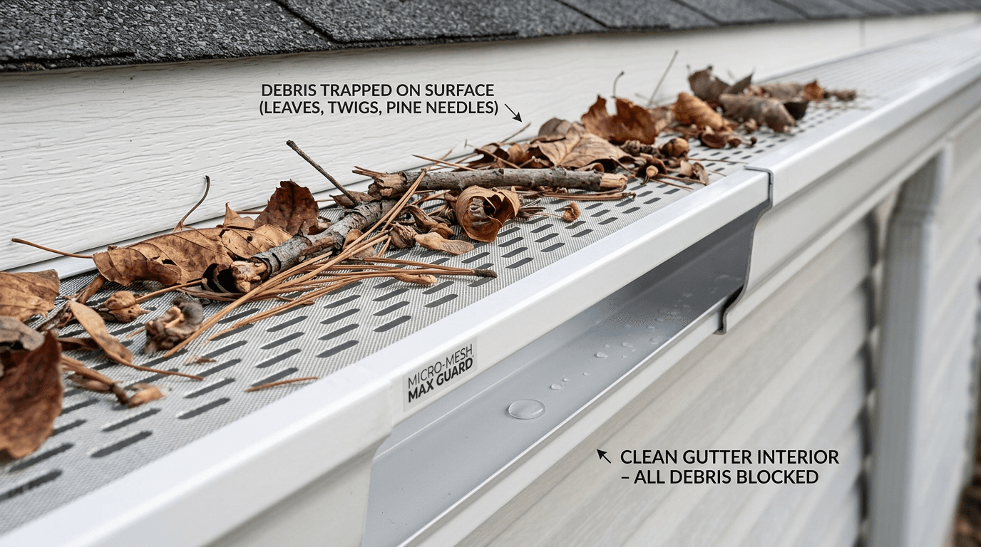 Gutter Grille debris protection demonstration